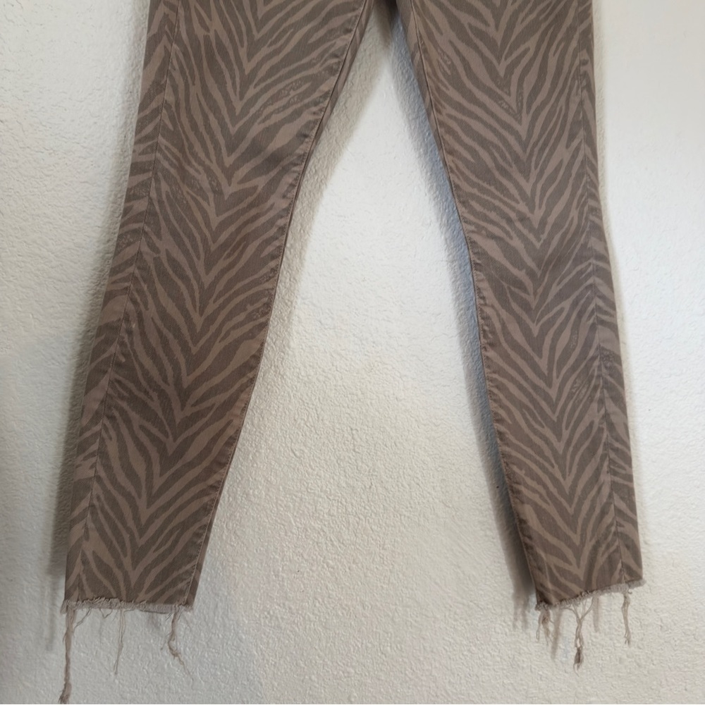 Mother Jeans Size 27 The Looker Ankle Fray in Sweet Stripes Khaki Dangerous Game - Picture 5 of 13
